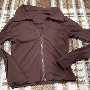 Brown Women's Zip-Up Jacket
